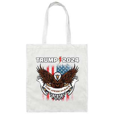 Trump 2024, Take American Back, Pro Trump, Trump Fan Canvas Tote Bag