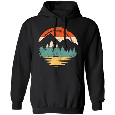 Vintage Mountain, Beach River Forest, Natural Retro, Sunset Cool Pullover Hoodie