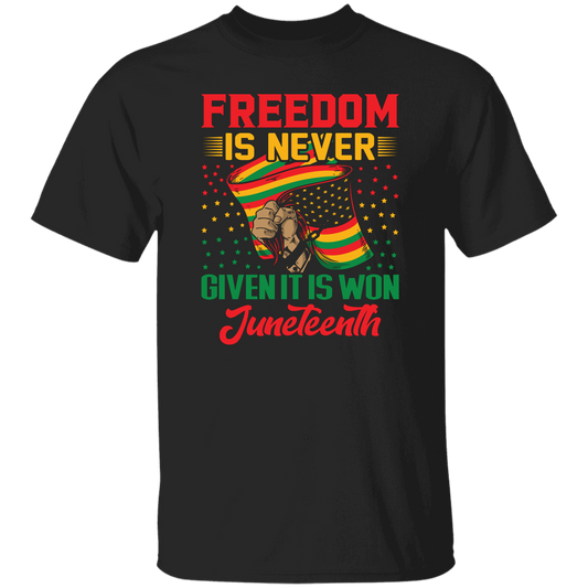 Freedom Is Never Given It Is Won Juneteenth, Black Matter Unisex T-Shirt