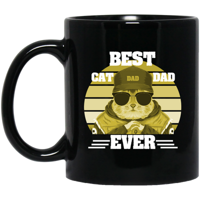 Best Cat Lover, Best Cat Dad Ever Vintage, Cool Cat, Love Kitten Black Mug