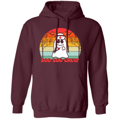 Boo Boo Crew, Boo Halloween, Retro Halloween Pullover Hoodie