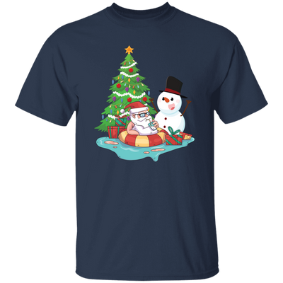 Funnny Santa, Merry Christmas Snow White, Santa In Pool, Trendy Halloween Unisex T-Shirt