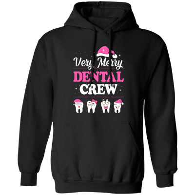 This Very Merry Dental Crew Pullover Hoodie is perfect for making a statement this holiday season! The trendy Christmas design features a set of charming teeth, adding a playful twist to a classic Christmas motif. Stay stylish and comfortable while showing off your love for all things dental with this unique and festive hoodie.