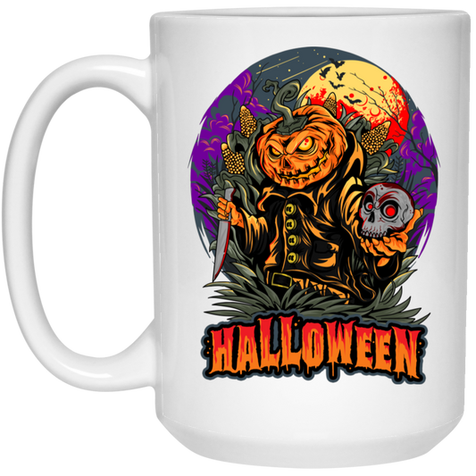 Halloween Holiday, Pumpkin Halloween, Horror Halloween White Mug