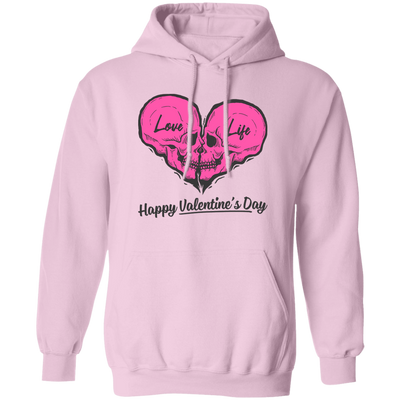 Love Life, Happy Valentine's Day, Skull In Heart Shape, Valentine's Day, Trendy Valentine Pullover Hoodie