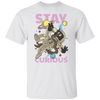 Astronaut Holding A Coffee Cup, Retro Astronaut, Stay Curious Unisex T-Shirt