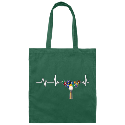 Funny Billiard Heartbeat, Cool Billiard Gift Billiard Fan Canvas Tote Bag