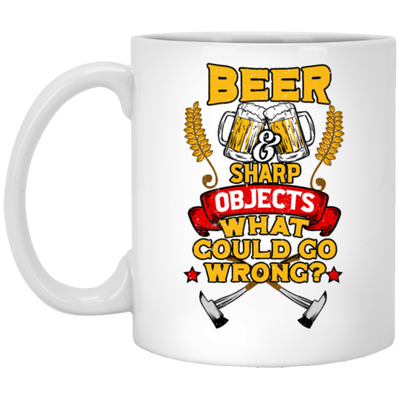 Win The Game, Axe Object, Beer And Sharp, Gift For Winner White Mug