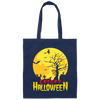 Creepy Gift, Funny Ghost Witch, Funny Halloween, Halloween Gift Canvas Tote Bag