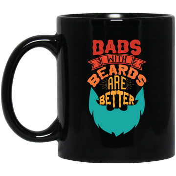 Dad With Beards Are Better, Retro Dad, Father_s Day Gifts Black Mug