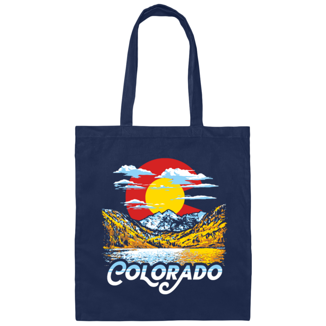 Colorado Gift, Oil Paint Art, Landscape Gift Colorado, Love Mountain And Moon Canvas Tote Bag