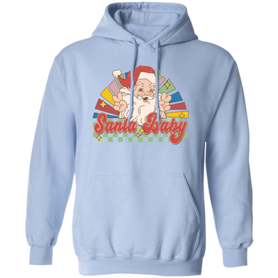 Santa Baby, Santa Claus, Merry Christmas, Groovy Christmas Pullover Hoodie