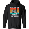 I Like Tractor And Maybe 3 People, Retro Tractor, Three Some Pullover Hoodie