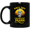 Llama Camping, Only You Can Prevent Drama, Love Llama, Best Retro Black Mug