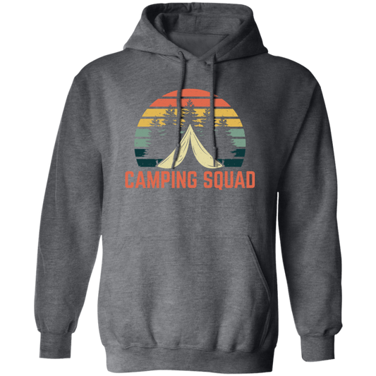 Camping Squad, Nature Lovers, Best Of Camping, Retro Camper Lover Pullover Hoodie