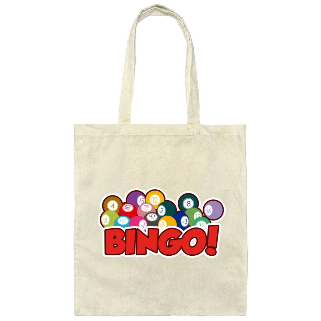 Love Bingo Balls, Bingo Ticket, Bingo Lottery, Love Bingo Canvas Tote Bag
