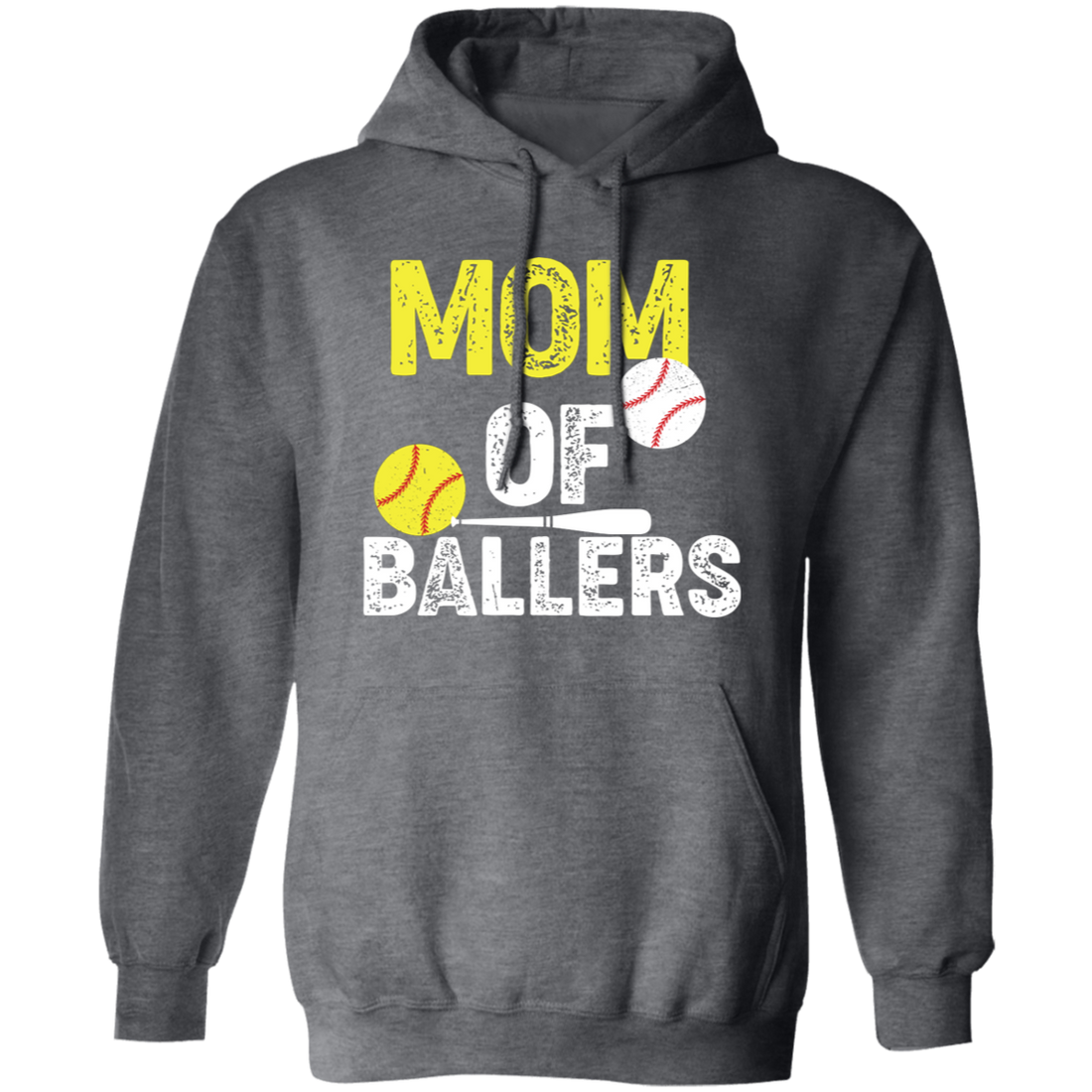 Mom Of Ballers, Baseball Sport, Retro Baseball Player Pullover Hoodie