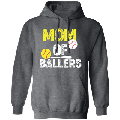 Mom Of Ballers, Baseball Sport, Retro Baseball Player Pullover Hoodie