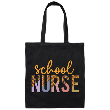 School Nurse, Leopard Nurse, Love Nurse, Leopard School Canvas Tote Bag