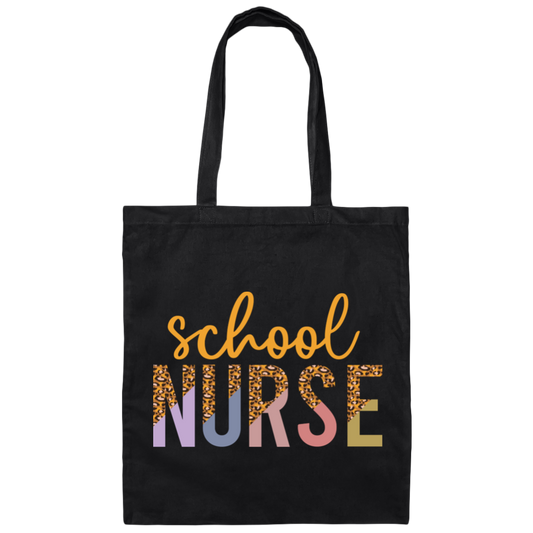 School Nurse, Leopard Nurse, Love Nurse, Leopard School Canvas Tote Bag