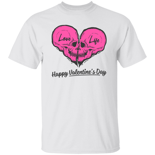 Love Life, Happy Valentine's Day, Skull In Heart Shape, Valentine's Day, Trendy Valentine Unisex T-Shirt
