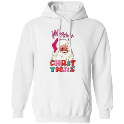 Cute Santa, Pinky Santa, Glance Santa Claus, Santa Face, Merry Christmas, Trendy Christmas Pullover Hoodie