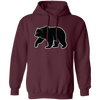 Bear Silhouette, Friendly Bear, Animal Silhouette Pullover Hoodie