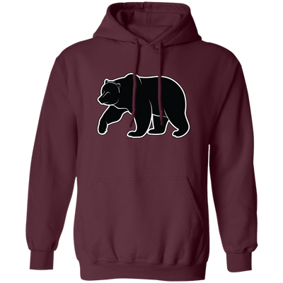 Bear Silhouette, Friendly Bear, Animal Silhouette Pullover Hoodie