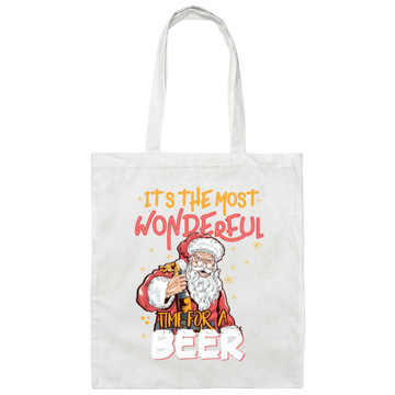 Christmas Its The Most Wonderful Time For A Beer Canvas Tote Bag
