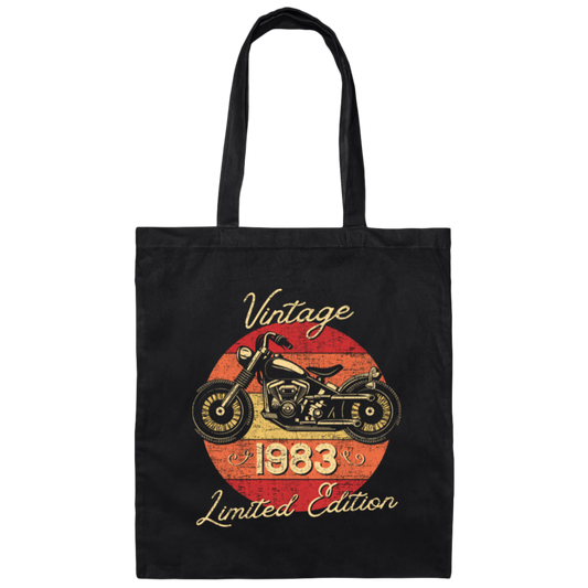 1983 Birthday Gift, Vintage Style, Motorbike Lover, Limited Edition Canvas Tote Bag