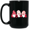 Cute Gnome, Set Of 3 Gnome, Love Gnome, My Love, Valentine's Day, Trendy Valentine Black Mug