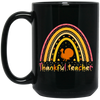 Thankful Teacher, Thanksgiving Party, Turkey's Day Black Mug