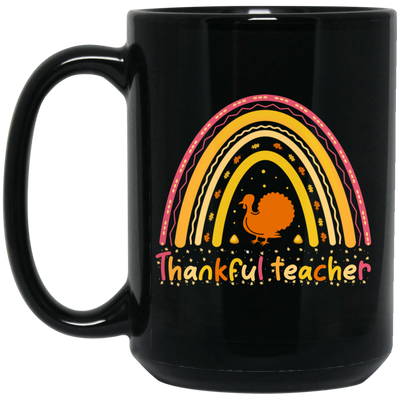 Thankful Teacher, Thanksgiving Party, Turkey's Day Black Mug