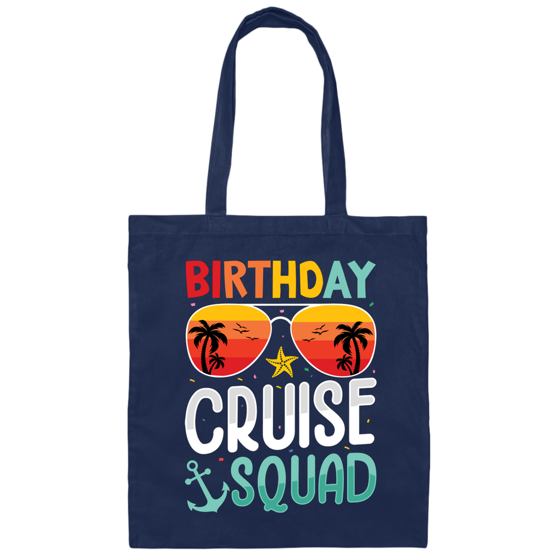Birthday Cruise Squad, Retro Beach, Retro Birthday Canvas Tote Bag