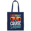 Birthday Cruise Squad, Retro Beach, Retro Birthday Canvas Tote Bag