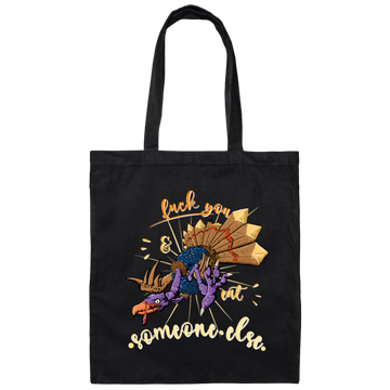 Funny Vegan, Thanksgiving Day, Turkey Evil, Love Chicken, Fuk You And Eat Canvas Tote Bag