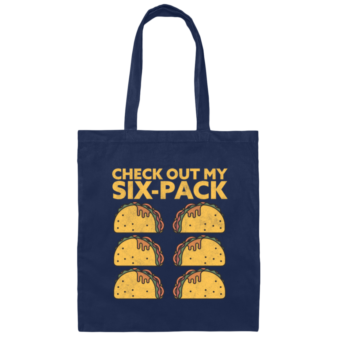 Retro Check Out My Six Pack, Funny Tacos Gift Idea Canvas Tote Bag
