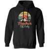 Retro Mountain, Sunset Vintage, Teacher Off Duty, Summer Mountainscape Sunrise Pullover Hoodie