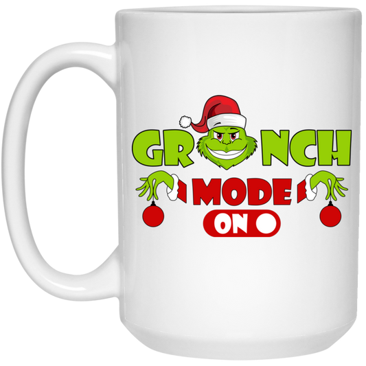 Grinch Mode On, Best Grinch, Christmas Season, Grinchmas, Trendy Halloween White Mug