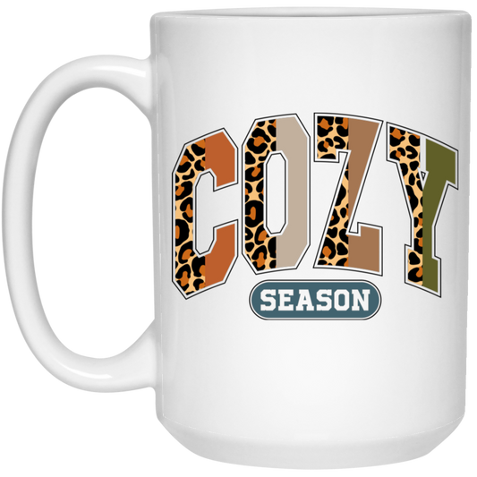 Cozy Season, Leopard Cozy, Leopard Cozy Season White Mug