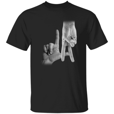LA Sign, Hand Sign, Los Angeles Hand Sign, Love American, Black And White Unisex T-Shirt