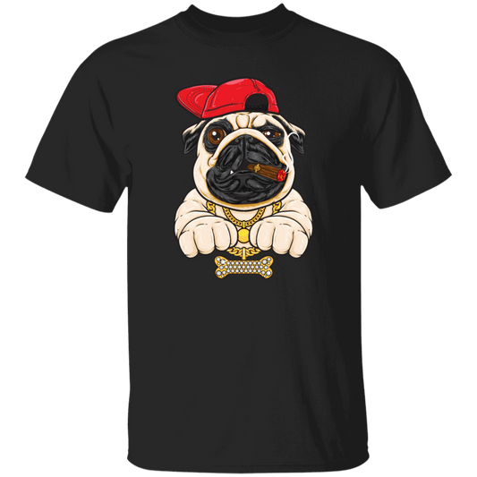 Funny Cartoon Hip Hop Pug Dog, Pug Love Gift, Cool Pug, Rich Pug Unisex T-Shirt