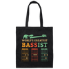 Retro Bassist Dad, Guitar Dad Gift, Love Music, Best Of Music Canvas Tote Bag