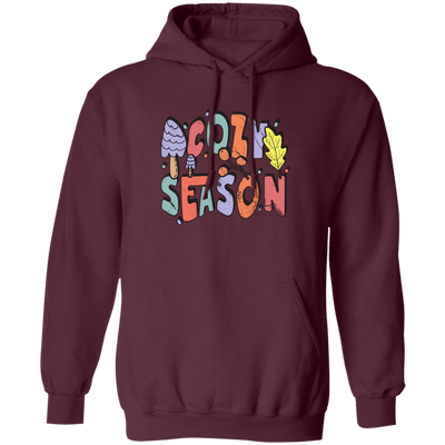 Cozy Season, Fall, Autumn, Groovy Fall Season Pullover Hoodie