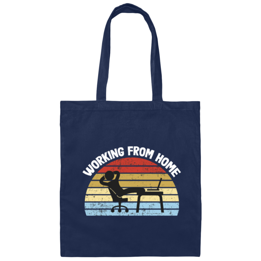 Perfect Gift For Anyone Practising Self Isolation, Work From Home Retro Canvas Tote Bag