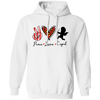 Peace Love Cupid, Leopard Heart, Cupid Lover, Valentine's Day, Trendy Valentine Pullover Hoodie