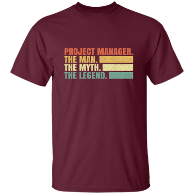 Project Manager Gift, The Man, The Myth, The Legend, Retro Manager Unisex T-Shirt