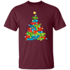 Christmas Tree Made From Gift Box, Xmas Light Line, Merry Christmas, Trendy Christmas Unisex T-Shirt