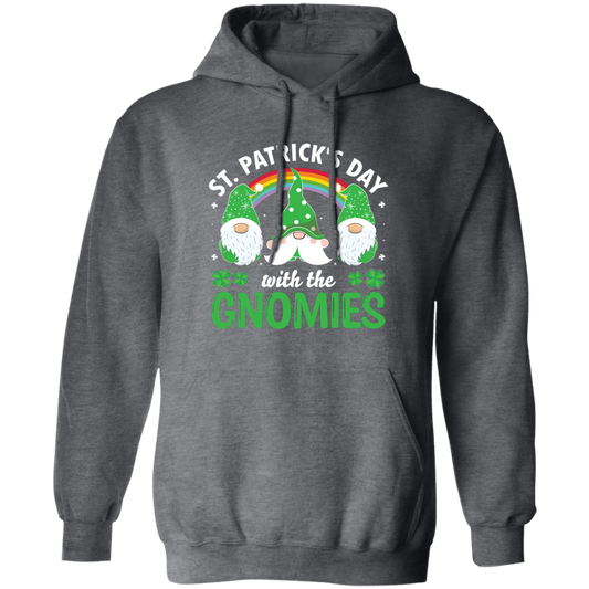 St Patrick's Day With The Gnomies, Patrick Gnome Pullover Hoodie