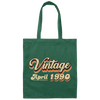 Birthday Gift Vintage April 1990 Canvas Tote Bag